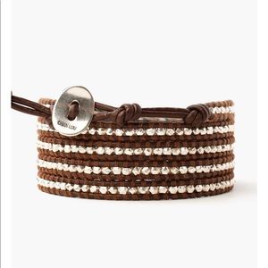 Chan Luu sterling and Leather wrap bracelet